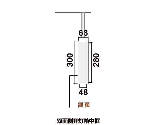 日照双面侧开灯箱中框